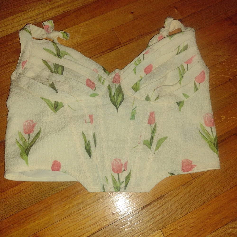 Cider Floral Pink and Green Top